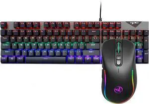 Wired Keyboard Combo L300 Backlit Keyboard N-Key Rollover Blue Switch+J300 6400DPI Programmable Backlit