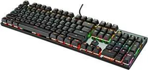 ETHZZLE Key Mechanical Gaming Keyboard with RGB Backlit USB Wired Durable Panel Dual Keycaps Sturdy Wear