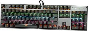 OKUMEYR Backlit Mechanical Keyboard Key Wired Gaming Keyboard with RGB Lighting Durable Panel Injection