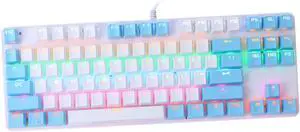 LABRIMP Key Blue Mechanical Keyboard with RGB Backlit Durable Dual Molding Keycaps Multimedia Function for