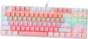 Operitacx RGB Mechanical Keyboard Key Backlit USB Design for Office Use Ergonomic Layout Frosted Panel Durable