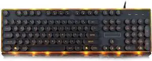HCUCTOS Computer Keyboard-Wired Keyboard Punk Gaming Keyboard Mechanical Keyboard Can Be Illuminated-104 Keys