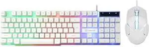 HCUCTOS USB 180 Keys Backlight Mechanical Wired Gaming Keyboard Mouse Set for PC