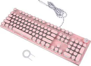 Happyyami Retro Punk Cherry Blossom Mechanical Keyboard for Laptop Lightweight Design Ergonomic Keys for