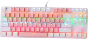 Angoily Mechanical Gaming Keyboard Key Non Conflict RGB Backlit Wired Keyboard Ergonomic Design