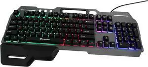 Happyyami Style Keyboard Ergonomic Led Backlit Key Gaming Keyboard Wide Palm Rest