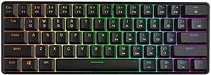 Gaming Keyboard, Wired Mechanical Keyboard with Blue Switches, Compact Gaming Keyboard with Solid Color Backlit & RGB Sidelight for PC, MAC, PS4 Gamer