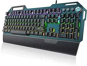Gaming Keyboard  IP42 Dust and Water Resistance Programmable  Dedicated Media Keys - Detachable Palm Rest Included