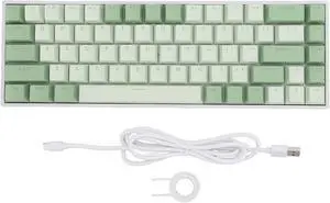 Mechanical Gaming Keyboard, 68 Keys BT Keyboard with Red Switch, RGB Backlit Ergonomic PC Keyboard for Laptop Computer