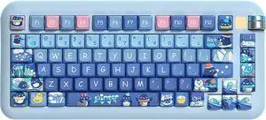 Blue Penguin with Winter Theme Cute Keycap PBT Blue Keyboard Cap MDA Highly Cartoon Creative Keyboard Cap for Mechanical Keyboard Unique Gifts for Friends,138 Keys