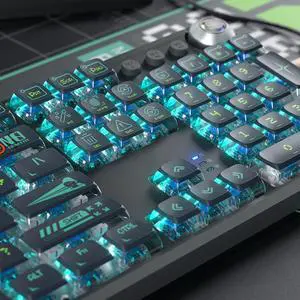 Custom Pudding Keycaps Set 104 Keycaps,PBT Double Shot Backlight OEM Profile Keycap for ANSI (US) Standard Layout Mechanical Gaming Keyboards,Full Size,TKL,60% (Pudding NO.1)