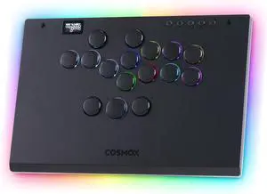 Haute42 Leverless Controller for Arcade Gaming: M Ultra Large & Slim Aluminum Alloy Template - 16 Key Crystal Low-profile Switches - Custom RGB & Ambient Backlight Leverless Controller for