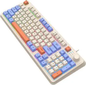 Luinous Gâing Keyboard - Game Mechanical Keyboard | Rainbow Backlit Keyboard | Rainbow Led Gamming Keyboard with 94 Keys, Compact Numeric Pad, Separate Volume Buttons, PC Keyboard