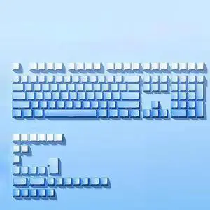 PBT Keycaps - Side Printed Keycap Set, Double Shot Shine Through Custom Keycaps,Gradient Keycaps OEM Profile 136 Keys for Mechanical Keyboards,Blue