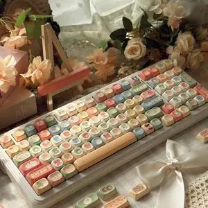 PBT keycaps,Food Themed keycaps,Cute PBT Keycaps,MOA Keycaps Dye-Sublimation, Custom Keyboard Keycaps 60 65 75 100 Percent for 100%, 75%, 65%, 60% Mechanical Keyboard,A