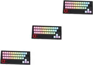 Artibetter 3 Sets DIY Keyboard Keycaps Red Pbt Gaming Keyboard Unique Home Computer Decor Kit