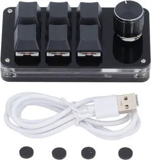 Mini Macro Mechanical Gaming Keyboard 6 Keys 1 Knob Programming Macro Pad Laptop Computers