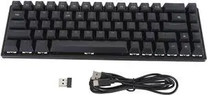 Mechanical Gaming Keyboard, 60% Compact 61 Keys Blue Switches BT5.0 RGB Backlit Keyboard, Multi OS Compatible, Hot Swappable PCB for Smartphones Laptops Tablets (Black)