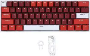 61 Key, 60 Percent Layout, RGB Backlit, Blue Switch Mechanical Keyboard with 2.4G, 3.0 & 5.0, Type C Wired for Gaming and All Devices