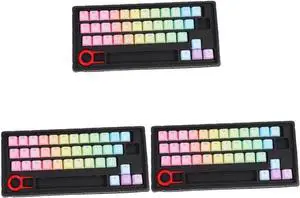 jojofuny 3sets Transparent Keycaps Key Rainbow Height Replacement for Mechanical Keyboards Unique Keyboard