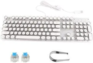 Mechanical Keyboard White Retro Round Cap Computer Parts for PC Keyboard Mechanical Game Keyboard Mechanical Keyboard White Retro Round Cap Computer Parts for PC Keyboard Mechanical Game Keyboard
