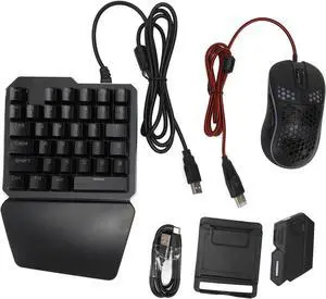 Half Hand Gaming Keyboard Mouse Combo Kit for Mix Se, BT 5.0 Converter Adapter for K9 Keyboard GM86 Mouse, with Phone Stand, FPS Handheld Games, for Android for iOS