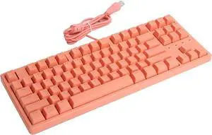 87-Key Wired Red Mechanical Keyboard,STK130 Adjustable Multiple RGB Backlights Gaming Keyboard for Game Office,Small Size Portable,Optional Color (-red Shaft)