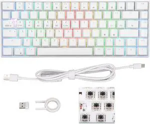 Gaming Keyboard,82 Keys Ergonomic 1800mAh Colorful Backlight Keycap Computer Keyboard,for PC Gamer Computer,RGB LED Backlit Wired Mechanical Gaming Keyboard(Black Shaft)