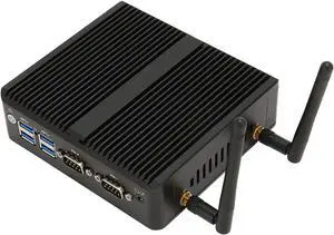 Mini Computer, High and Low Temperature Resistant J4125 CPU, 4K Support, Mini Industrial PC, Dual Gigabit LAN Ports, Fanless for Industrial Equipment (CPU J4125+DDR4 8G+SSD 128G