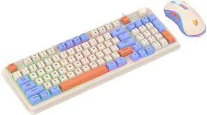 LINLIJIA 94 Keys Layout Gaming Keyboard and Mouse Combo Colorful Lighting 3 Color Matching Keycap USB with Knob Gaming Keyboard and Mouse Set 75% Layout Lightweight Mouse Professional Gaming