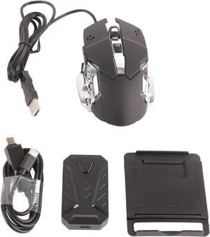 Portable Gaming Mouse and Keyboard Half Hand Gaming Keyboard Mouse Combination USB Wired LED Backlit Mouse and Keyboard with Converter for for for XboxONE