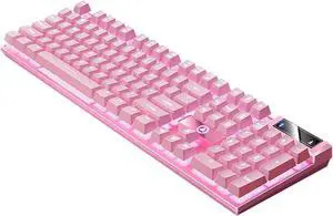 Wired Floating Mechanical RGB Backlit Gaming Keyboard - USB, Portable, Cool Stuff Birthday Gifts for Men & Women (B)