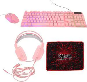 Tofficu G308 Wired RGB Gaming Mouse and Keyboard Set Headset Ergonomic Design for Gamers Office Use and Computer Accessories