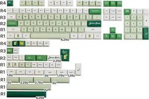 142 Keys Lemon Seven Keycaps Mechanical Gaming Keyboard Keycaps for Cherry MX Switch GH60 GK61 GK64 68 75 84 87 96 98 104 108