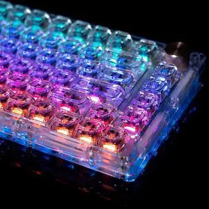 GK GAMAKAY 113 Keys Transparent PC Keycaps Set with 2.75 Shift, ASA Profile Keycaps for SN75 98% 75% Layout MX Gateron Kailh Switch Mechanical Gaming Keyboard (Clear Amber)