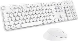 Youker Wireless Keyboard and Mouse Combo, 2.4GHz USB Wireless Connection Retro Keyboard with Numeric Keypad and Optical Mice Set Colorful Keyboard and Mice for PC/Laptop/Mac/Windows XP/7/8/10/11