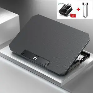 Black US Plug  Laptop Cooler Fan Gaming Laptop Cooling Pad with Two USB Port Notebook Stand Base for Laptop Cooler Adjustable Angle Wind Speed