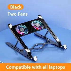 Two Fans Black ICE COOREL Laptop Cooler Splicing Stable Foldable Notebook Riser Portable Tablet Stand 7 Gears Adjustable Laptop Cooling Pads Two Fans Black ICE COOREL Laptop Cooler Splicing Stable Foldable Notebook Riser Portable Tablet Stand 7 Gears Adjustable Laptop Cooling Pads