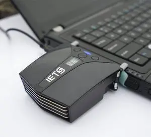 Blue  Laptop Fan Cooler for Gaming Laptop, Vacuum Heatsink Adjustable Speed Auto-Temp Detection 13 Wind Speed With Temperature Display
