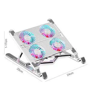 4 Fans  Laptop Cooler For Notebook RGB Gaming Ice Cooling Pad Aluminum Alloy Heat Sink 11-17 inch Foldable Laptop Stand 4Radiator