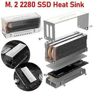 M. 2 2280 SSD Heat Sink SSD Radiator Fully Electroplated Reflow Welding AGHP Heat Pipe Radiator Double Copper Pipe SSD Cooler
