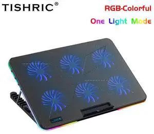 One Light Mode  Laptop Cooler Laptop Cooling Pad 6 Quiet Fans High-speed Cooling Supports Laptop Accessories Cooler Notebook Base Radiator