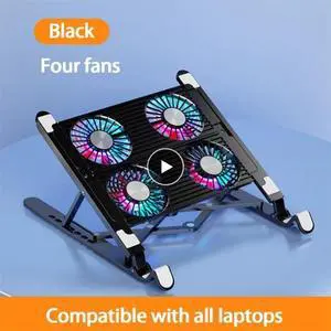 with 4 fans Laptop Cooler Base Stand Foldable Laptop Cooling Pad Portable Adjustable Notebook Stand Plastic2/4Laptop Cool Holder with 4 fans Laptop Cooler Base Stand Foldable Laptop Cooling Pad Portable Adjustable Notebook Stand Plastic2/4Laptop Cool Holder