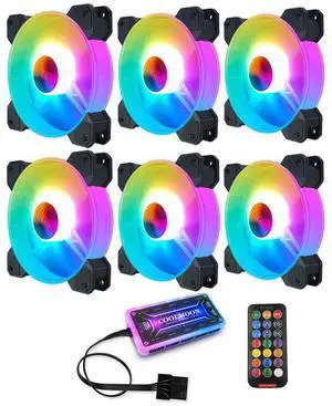 6fans 1controller 1-6PCS 120mm RGB Desktop Computer Cooling Fan Gorgeous Chassis Radiator Cooler for COOLMOON Household Computer Accessories 6fans 1controller 1-6PCS 120mm RGB Desktop Computer Cooling Fan Gorgeous Chassis Radiator Cooler for COOLMOON Household Computer Accessories