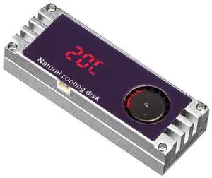 Silver  Heatsink Cooler Solid State Drive Digital Real-Time Temperature Display Auxiliary Heat Dissipation for 2280 M.2 SSD NVMe NGFF