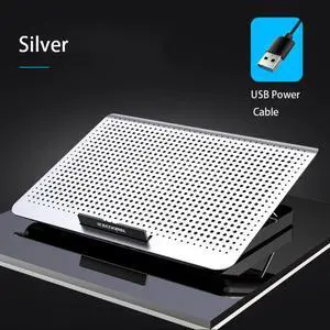 Silver  Aluminum Alloy Laptop Cooler Stand Gaming Laptop Cooling Fan Laptop Cooling Pad 11 13 17 Inch Notebook Radiator Stand for Gaming