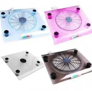 White  Laptop Cooler USB Cooling Big Fan LED Light Cooler Base Pad Stand for 15" PC Notebook