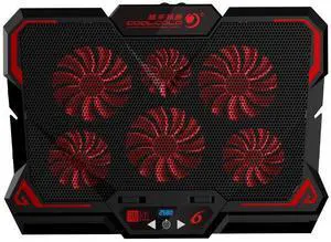 With Screen  Laptop Cooler Pads 17 inch Six Fan Led2600RPM Portable Mute Laptop Cooling Base Radiator Notebook Accessory Laptop Stand