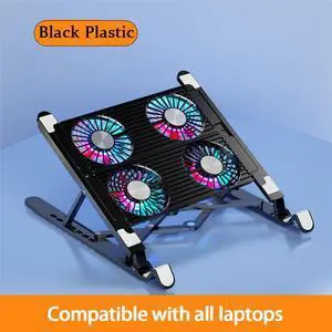 Black  Foldable Laptop Radiator And Holder, Cooling Pad Bracket With Silent Fan For Macbook Tablet Notebook Stand Table For Laptop Acce
