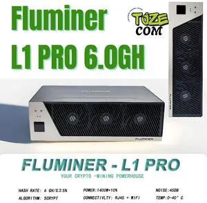 FLUMINER L1 Pro 6.0Gh/s Doge LTC BEL Miner 1400W 110-240V AC 45dB Scrypt Algorithm Miner FLUMINER L1 Pro 6.0Gh/s Doge LTC BEL Miner 1400W 110-240V AC 45dB Scrypt Algorithm Miner